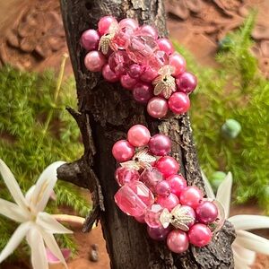 Vintage Japan Cluster Clip-On Earrings – Good to Fair Condition